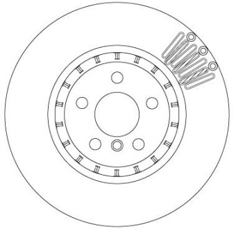 Диск тормозной (1 шт.) BMW 5 (G30, F90) / 7 (G11, G12) "R D = 345mm" 15 >> TRW DF6892S