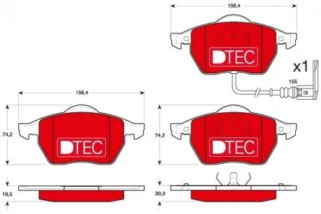 Тормозные колодки дисковые AUDI / SEAT / SKODA / VW A3 / TT // Leon / Octavia / Polo / Golf передняя сторона 96-10 TRW GDB1403DTE