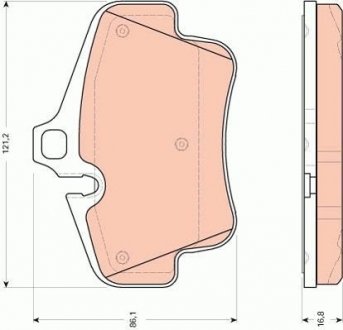 Тормозные колодки дисковые PORSCHE 911 / Boxster (986) / Cayman задняя сторона 97-13 TRW GDB1758 (фото 1)