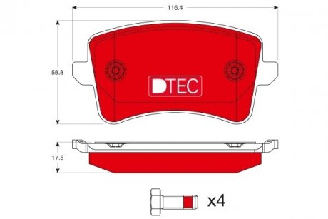 Колодки тормозные дисковые TRW GDB1765DTE