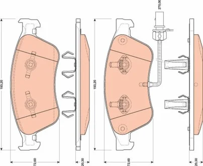 Гальмівні колодки дискові AUDI A8 "F "03-"10 TRW GDB1811