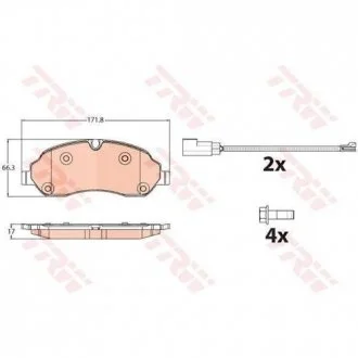 Тормозные колодки дисковые FORD Transit передняя сторона 13 - TRW GDB2117