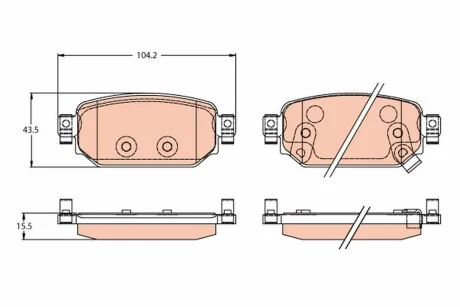 Тормозные колодки дисковые MAZDA 3 задняя сторона 16 - TRW GDB2172