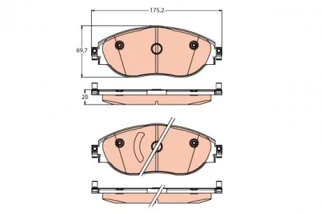 Тормозные колодки дисковые VW Arteon/Passat/Tiguan "F "14>> TRW GDB2219