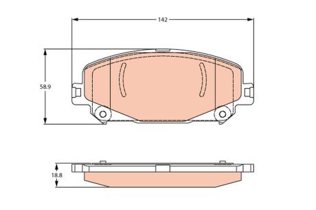 Гальмівні колодки дискові MITSUBISHI/RENAULT ASX/Captur/Megane/Talisman \'\'F \'\'17>> TRW GDB2268 (фото 1)