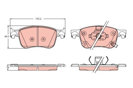 Гальмівні колодки дискові FORD Focus "F "18>> TRW GDB2342 (фото 1)