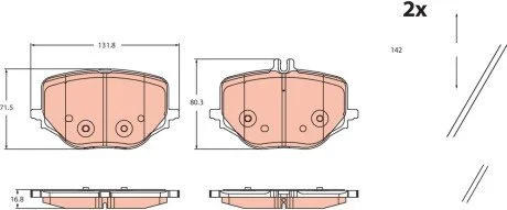 Гальмівні колодки дискові MERCEDES C (W206)/E (W214) \'\'R \'\'21>> TRW GDB2470 (фото 1)
