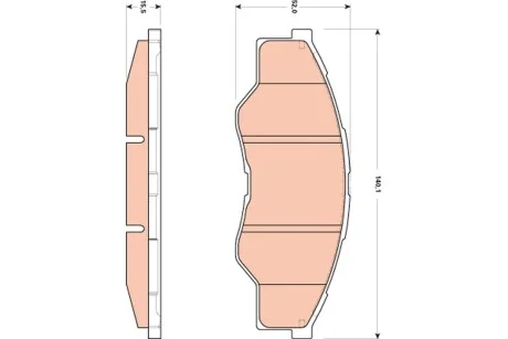 Гальмівні колодки дискові TOYOTA Hilux pikap 2,5 07 - TRW GDB3500
