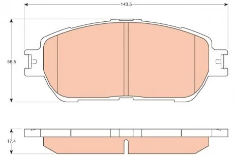 Тормозные колодки дисковые TOYOTA Camry (V30) передняя сторона 01-06 TRW GDB3612