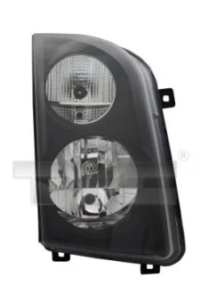 VW CFT левая сторона фара H7/H7, черн. рамка, автом.., + коррект. TYC 20-12352-05-2