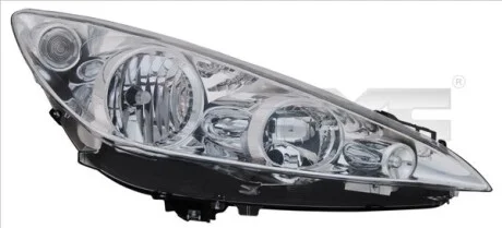PE 308 левая сторона фара H7/H1 с поворот., автом., + коррект. TYC 20-1498-05-2