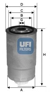 Фiльтр паливний UFI 2438100