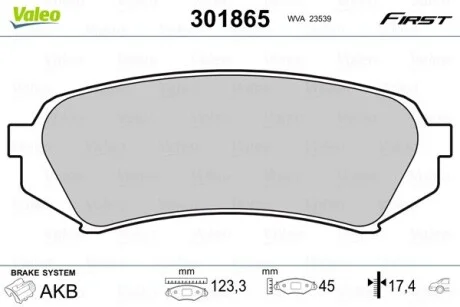 Тормозные колодки дисковые LEXUS/TOYOTA LX470/LandCruiser100 "4,2-4,7 "R "98-08 Valeo 301865