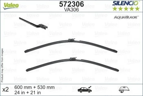 Щiтки склоочисника SILENCIO WIPER AQUA 530+600 з обігрівом MERCEDES E купе C238 \'\'17>> Valeo 572306