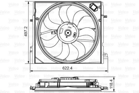 Вентилятор охлаждения двигателя NISSAN/RENAULT Qashqai/X-Trail/Kadjar \'\'1,2-1,6\'\'13>> Valeo 698582
