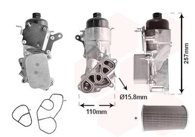 Радіатор масляний з корпусом CITROEN/ FORD/ PEUGEOT Van Wezel 09013729