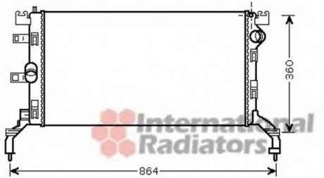 Радіатор охолодження RENAULT LAGUNA 10/07>15 (вир-во) Van Wezel 43002415 (фото 1)
