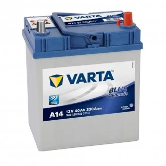 Аккумулятор 40Ah-12v BD(A14) (187х127х227),R,EN330 Азія тонк.клеми VARTA 540126033