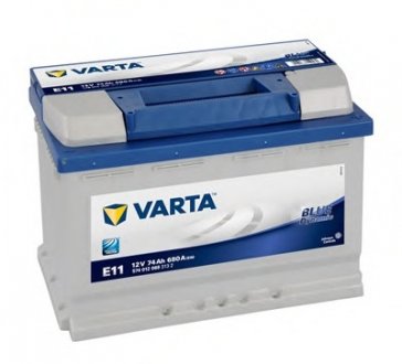 Акумулятор батарея АКБ E11 BLUE DYNAMIC 74 А*год - / + 680A VARTA 5740120683132 (фото 1)