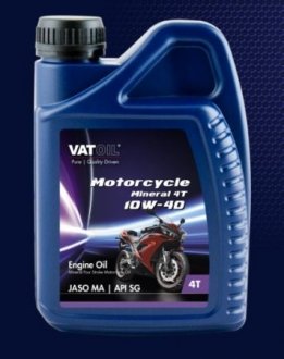 Мото олива Motorcycle 4T mineral 10W40 / 1л. / (API SG, JASO MA) VATOIL 50505