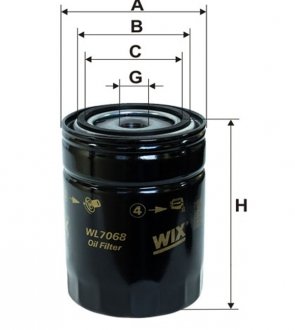 Фільтр оливний WIX FILTERS WL7068 (фото 1)