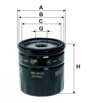 Фильтр масляный двигателя (применимость ford mazda volvo) WIX FILTERS WL7074