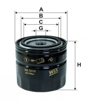 Фильтр масляный двигателя ГАЗ дв.406, FORD, TOYOTA OP533 WIX FILTERS WL7078
