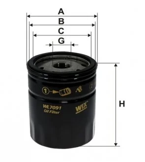 Фільтр оливний WIX FILTERS WL7091