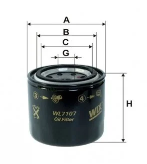 Фільтр масляний двигун OPEL, HONDA /OP557 WIX FILTERS WL7107
