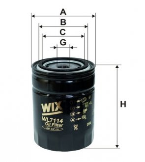 Фільтр масляний WIX FILTERS WL7114 (фото 1)