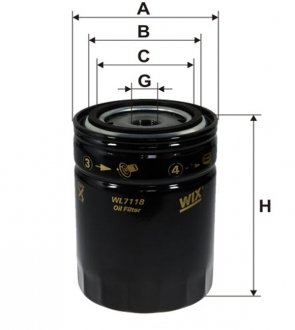 Фильтр масляный двигателя /OP563/1 WIX FILTERS WL7118 (фото 1)