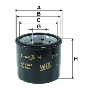 Фильтр масляный двигателя MAZDA, NISSAN /OP595 WIX FILTERS WL7200
