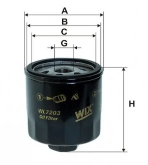 Фильтр масляный двигателя AUDI, VW, SKODA /OP641 WIX FILTERS WL7203