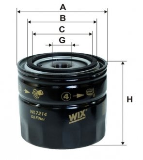 Фільтр масляний WIX FILTERS WL7214 (фото 1)