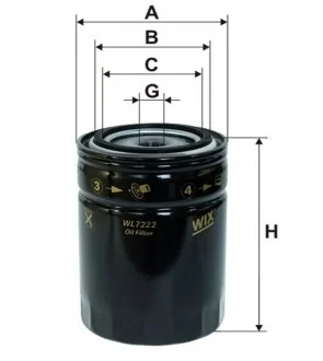 Фильтр масляный /OP588/1 WIX FILTERS WL7222 (фото 1)