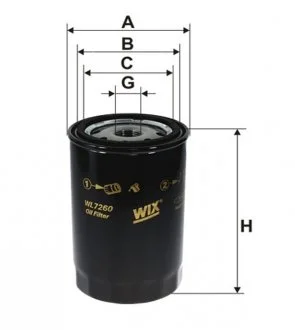 Фильтр масляный двигателя WIX FILTERS WL7260