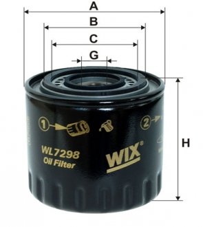 Фильтр масляный двигателя /OP594/2 WIX FILTERS WL7298