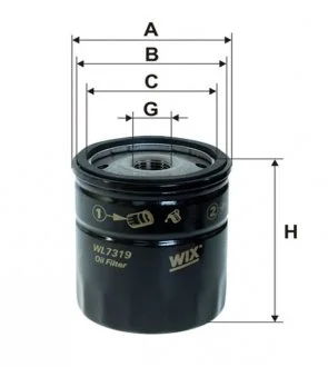 Фильтр масляный двигателя /OP566/2 WIX FILTERS WL7319