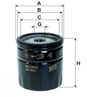 Фільтр масляний двигун FORD MONDEO III /OP532/2 WIX FILTERS WL7323