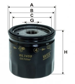 Фильтр масляный двигателя /629/1 WIX FILTERS WL7459