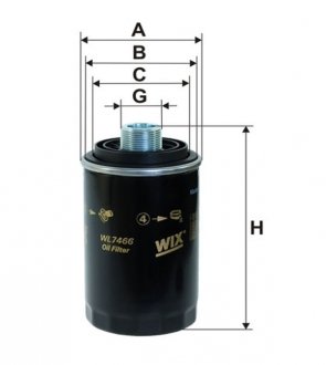 Фильтр масляный двигателя /OP526/7 WIX FILTERS WL7466 (фото 1)