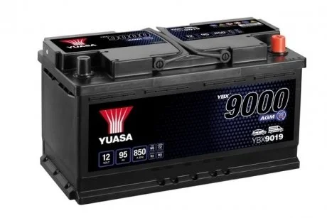 Акумулятор АКБ AGM 95 Ah Start-Stop 12V (R+ standard) 353x175x190 B13 YUASA YBX9019