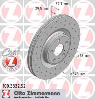 Диск тормозной передний SPORT Z ZIMMERMANN 100333252 (фото 1)