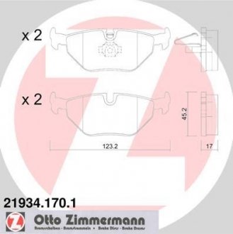 Гальмівні колодки дискові ZIMMERMANN 219341701