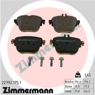 Комплект гальмівних колодок ZIMMERMANN 22792.175.1 (фото 1)