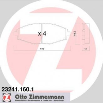 Гальмівні колодки дискові ZIMMERMANN 232411601