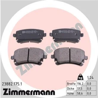Тормозные колодки задние с датчиком Audi A4, A6 2.0 ZIMMERMANN 238821751