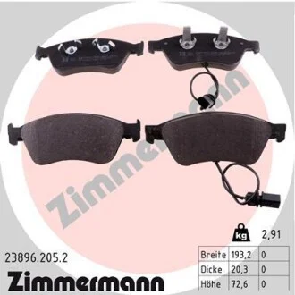 Колодки тормозные ZIMMERMANN 23896.205.2