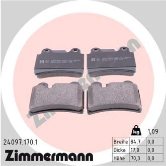 Тормозные колодки дисковые ZIMMERMANN 240971701