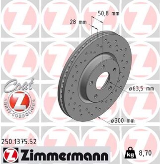 Диск гальмівний SPORT Z ZIMMERMANN 250137552